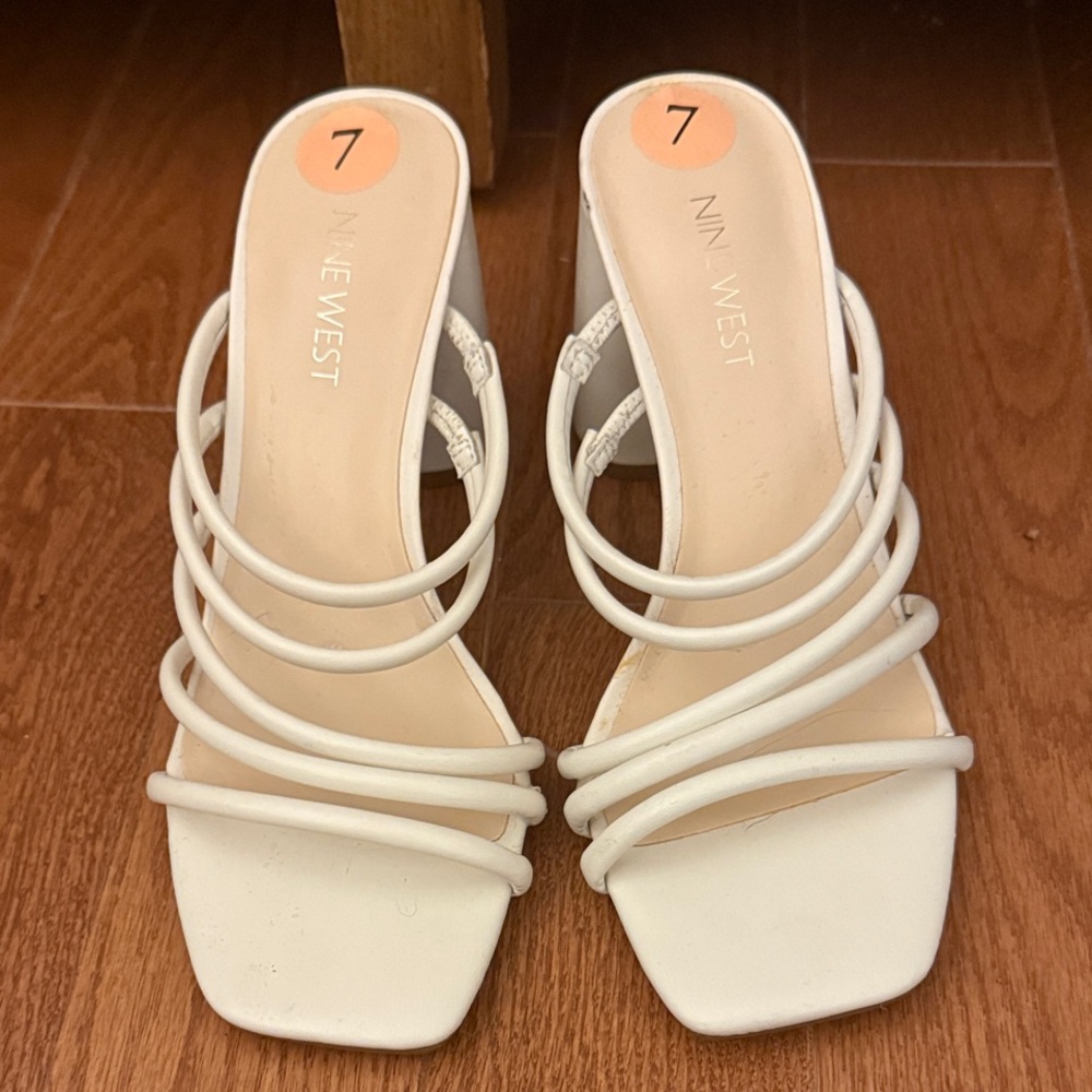 Nine West Cream Strappy Heels